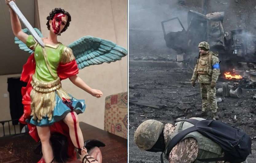 Статуя на Архангел Михаил започна да кърви ден преди руската атака в Украйна